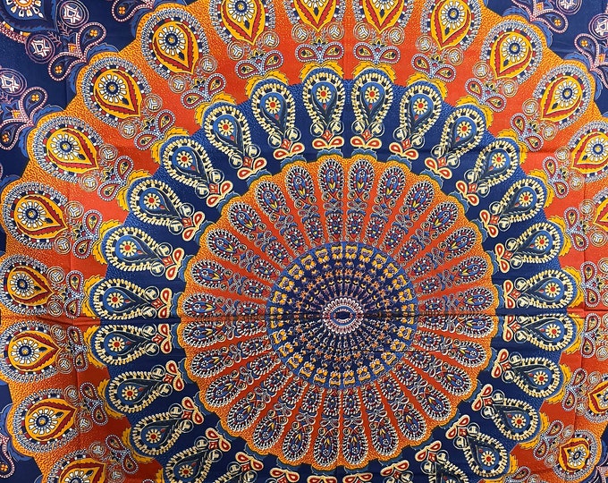 Double size Mandala wallhanging, Big tapestry wall decor, Indian art wall hanging, Hippie Mandala wall hanging, Tie dye wallhanging,
