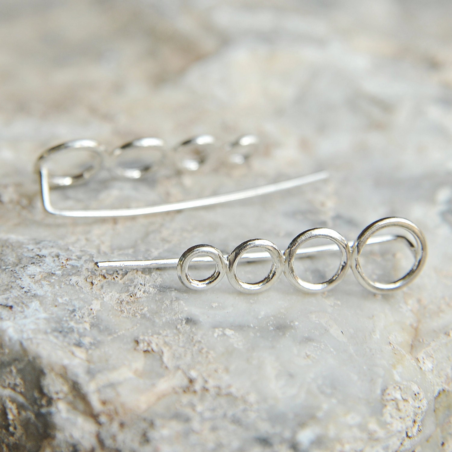 Circle Ear Crawler earrings hoop Ear climber earrings ear pin Etsy