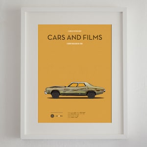 Cartel del coche de la película The Big Lebowski, Cars And Films. Poster películas. Arte para amante de los coches. Decoración para el hogar