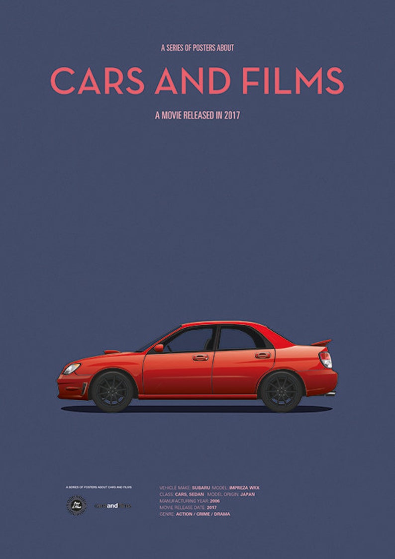 Baby Driver movie car poster, art print Cars And Films, Film Art for Car Lovers. Home decor. Wall Art print. Poster for car enthusiasts image 2