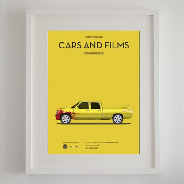 Kill Bill car movie poster, aart print Cars And Films, Film Art for Car Lovers. Home decor. Wall Art print. Iconic Cars poster. Car print