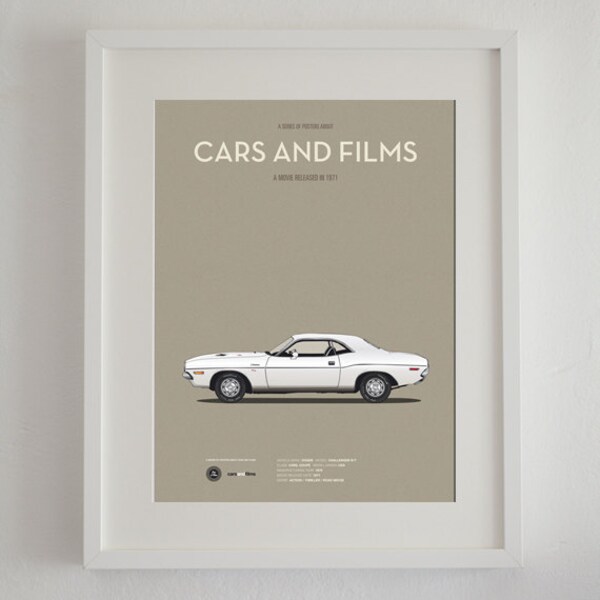 Vanishing Point car movie poster, art print Cars And Films, Art Print Movie Poster. Home decor print. Wall Art print. Iconic Cars poster