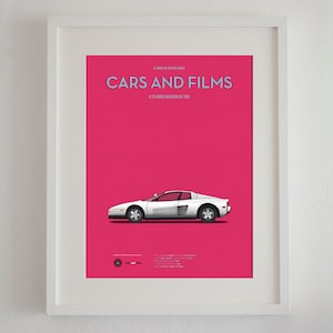 Cartel del coche de la serie Miami Vice, Cars And Films. Poster películas. Arte para amantes de los coches. Decoración para el hogar