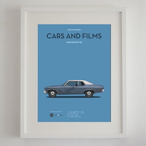Cartel del coche de la película Superdetective en Hollywood, Cars And Films. Poster para amantes de los coches. Decoración para el hogar