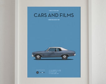 Beverly Hills Cop movie car poster, art print Cars And Films, Film Art for Car Lovers. Home decor. Wall Art print. Poster for car enthusiast