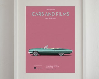 Thelma And Louise car movie poster, art print Cars And Films, Film Art for Car Lovers. Home decor. Wall Art print. Iconic Cars poster