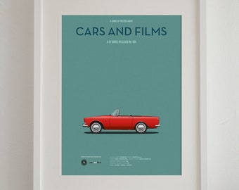 Get Smart car movie poster, art print Cars And Films, Film Art for Car Lovers. Home decor. Wall Art print. Iconic Cars poster. Movie cars