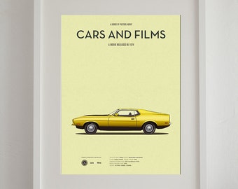 Gone in 60 Seconds (1974) car poster, art print Cars And Films, Film Art for Car Lovers. Home decor. Wall Art print. Iconic Cars poster