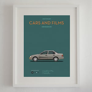 Cartel del coche de la película ¡Olvídate de mí!, Cars And Films. Poster películas. Arte para amante de los coches. Decoración para el hogar