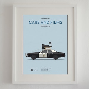 Blues Brothers car movie poster, art print Cars And Films, Movie poster for Car Lovers. Home decor. Wall Art print. Iconic Cars poster image 1