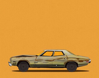 The Big Lebowski Car Movie Poster, Art Print Cars and Films