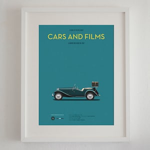 Cartel del coche de la película Dos en la carretera. Cars And Films. Poster películas. Arte para fan de los coches. Decoración para el hogar