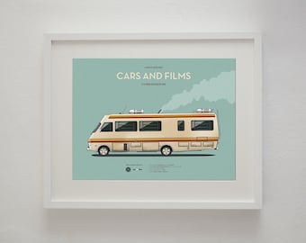Breaking Bad RV tv series poster, A3 art print Cars And Films, Film Art for Car Lovers. Home decor. Wall Art print. Iconic Cars poster
