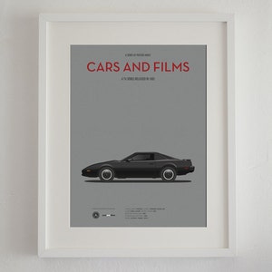 Cartel del coche de la serie de TV Knight Rider, Cars And Films. Poster películas. Arte para amantes de los coches. Decoración para el hogar