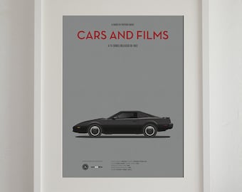 Cartel del coche de la serie de TV Knight Rider, Cars And Films. Poster películas. Arte para amantes de los coches. Decoración para el hogar