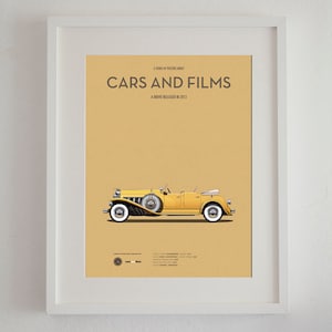 Cartel del coche de la película El Gran Gatsby, Cars And Films. Poster películas. Arte para amantes de los coches. Decoración para el hogar