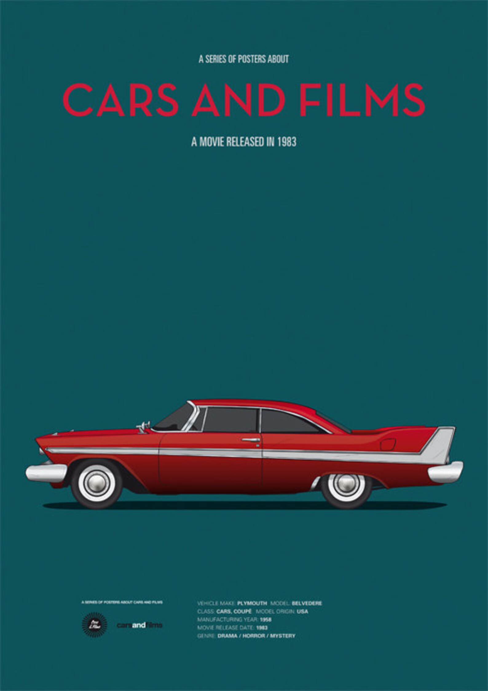Christine Car Movie Poster Art Print A3 Cars and Films Home | Etsy
