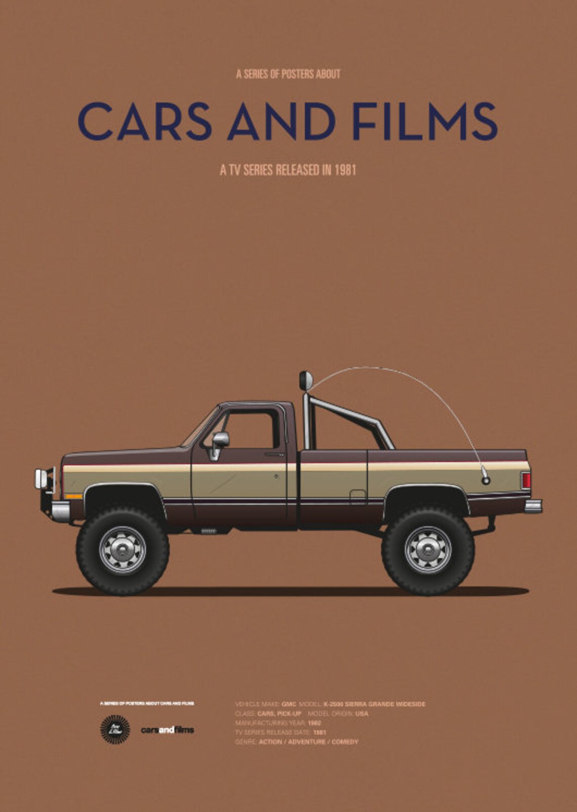 The Fall Guy Tv Series Car Poster, Art Print A3 Cars and Films, Home