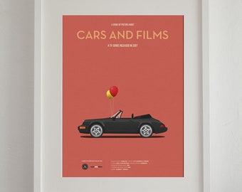 Californication tv series car poster, art print Cars And Films, Film Art for Car Lovers. Home decor. Wall Art print. Minimal poster