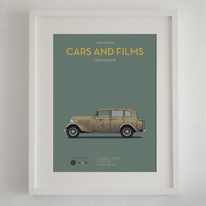 Cartel del coche de la película Bonnie And Clyde, Cars And Films. Poster películas. Arte para amante de los coches. Decoración para el hogar