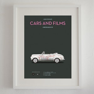 Cartel del coche de la película Grease, Cars And Films. Poster películas. Arte para amantes de los coches. Decoración para el hogar