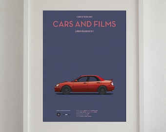 Baby Driver movie car poster, art print Cars And Films, Film Art for Car Lovers. Home decor. Wall Art print. Poster for car enthusiasts