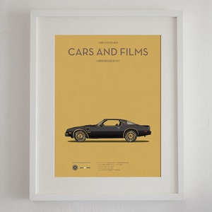 Filmautoplakat „Smokey und der Bandit“, „Cars And Films“. Filmplakate. Autokunst. Heimdekoration