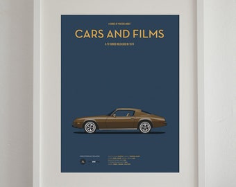The Rockford Files tv series car poster, art print A3 Cars And Films, home decor prints, car print