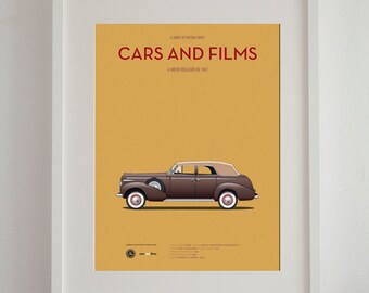 Casablanca car movie poster, art print Cars And Films, Film Art for Car Lovers. Home decor. Wall Art print. Poster for car enthusiasts