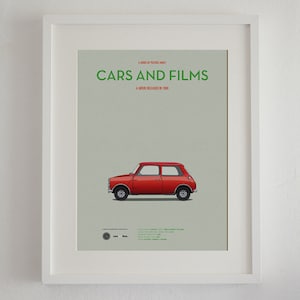 Cartel del coche de la película The Italian Job, Cars And Films. Poster películas. Arte para amantes de los coches. Decoración para el hogar