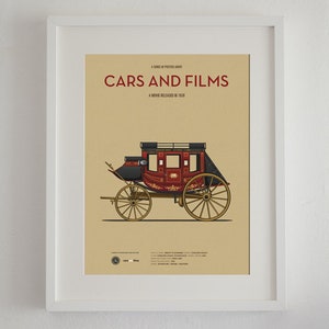 Cartel de la diligencia de la película La Diligencia, Cars And Films. Arte para amantes de las películas del oeste. Decoración para el hogar