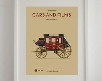 Stagecoach movie coach poster, art print A3 Cars And Films, home decor prints, Gift for western movie lovers. Western movie poster. Wall art