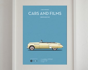 Rain Man car movie poster, art print Cars And Films, Film Art for Car Lovers. Home decor. Wall Art print. Iconic Cars poster. Retro poster