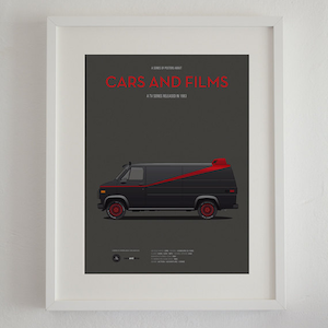 Cartel de la furgoneta de la serie TV El Equipo A, Cars And Films. Arte para amantes de los coches. Decoración para el hogar