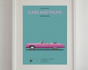 True Romance movie car poster, art print Cars And Films, Movie Art for Car Lovers. Home decor. Wall Art print. Iconic Cars poster