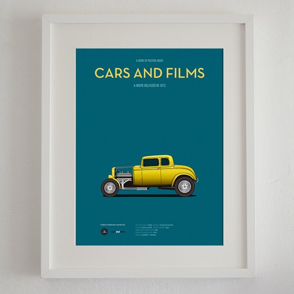 Affiche de voiture de film American Graffiti, Cars And Films. Affiche de film. Art pour un amateur de voitures. Décoration d'intérieur