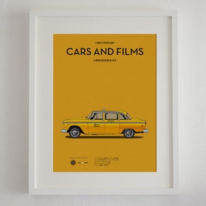 Cartel del coche de la película Taxi Driver, Cars And Films. Poster películas. Arte para amantes de los coches. Decoración para el hogar