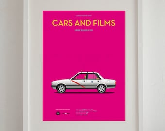 Women on the Verge of a Nervous Breakdown car movie poster, art print Cars And Films, Film Art for Car Lovers. Home decor. Taxi poster