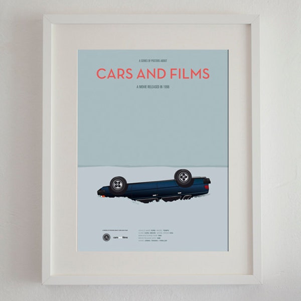 Fargo movie car poster, art print Cars And Films, Film Art for Car Lovers. Home decor. Wall Art print. Famous Cars poster