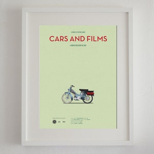 Cartel de la motocicleta de la película Amelie, Cars And Films. Poster películas. Arte para amantes de los motos. Decoración para el hogar