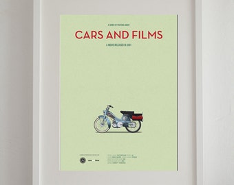 Amelie bike movie poster,art print Cars And Films, Film Art for Car Lovers. Home decor. Wall Art print. Iconic Bike poster. Movie poster