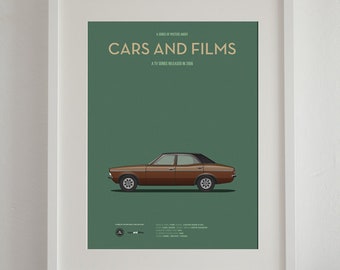 Life on Mars car poster, art print A3 Cars And Films, home decor prints, illustration print. Car print