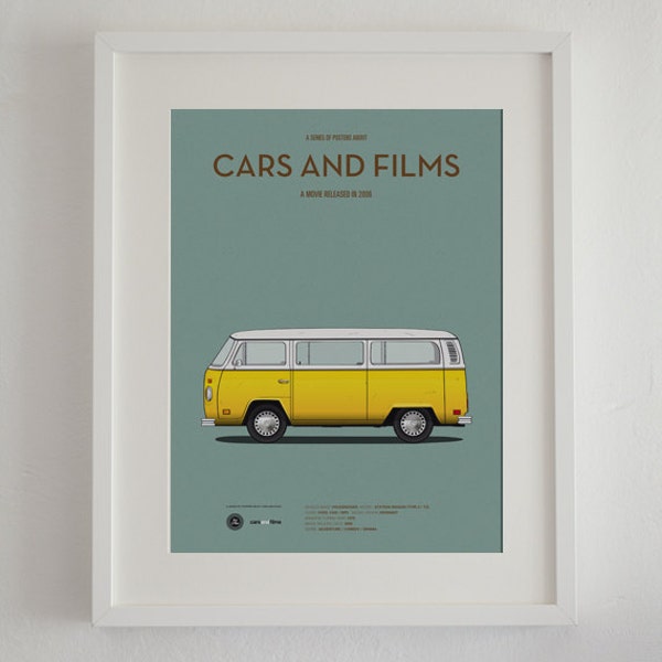 Little Miss Sunshine car movie poster, art print Cars And Films, Film Art for Van Lovers. Home decor. Wall Art print. Retro poster