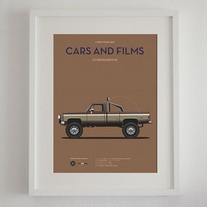Cartel del coche de la serie TV The Fall Guy, Cars And Films. Poster películas. Arte para amantes de los coches. Decoración para el hogar