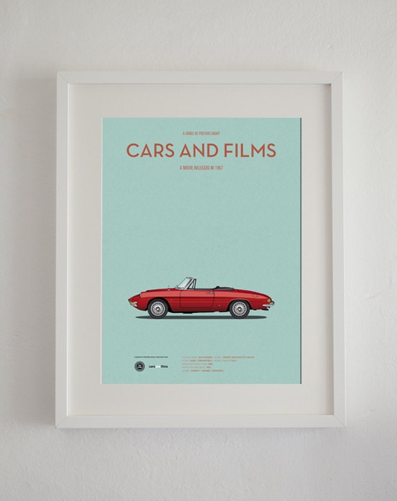 The Graduate Car Movie Poster, Movie Poster, Cars and Films, Film Art for  Car Lovers. Home Decor. Wall Art Print. Car Illustration Poster 