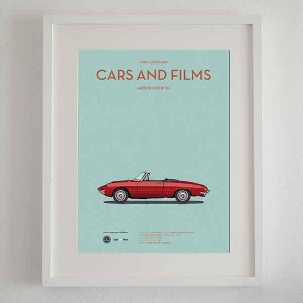 Cartel del coche de la película El graduado, Cars And Films. Poster películas. Arte para amantes de los coches. Decoración para el hogar