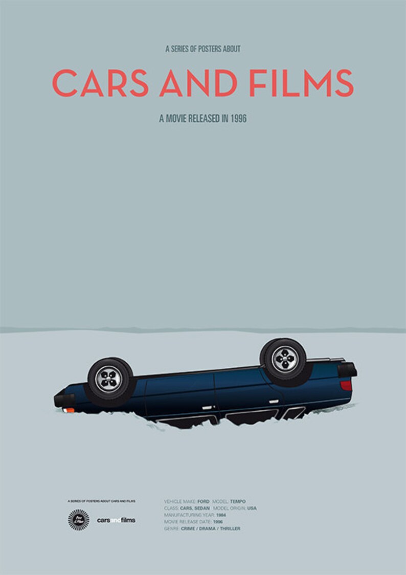 Fargo Movie Car Poster Art Print A3 Cars and Films Home Etsy UK