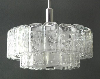 Large original Mid Century Modern Modernist Doria crystal glass chandelier