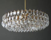 Beautiful original 60s Bakalowits crystal chandelier with brass frame