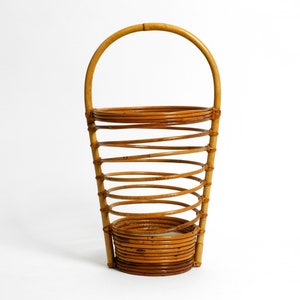 Beautiful rare Italian Mid Century modern bamboo umbrella stand in helix design